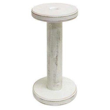 Farmhouse White Spool Candleholder, 9.5